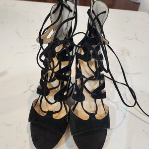 Saks Fifth Avenue Black Lace-Up Boots